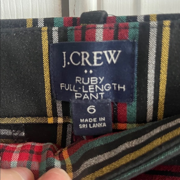 J. Crew Black Tartan Plaid Full-length Ruby Pants size 6 - Picture 6 of 8